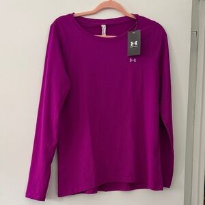 Under Armour Women's Vibrant Purple-Magenta Long Sleeve Tee Medium NWT
